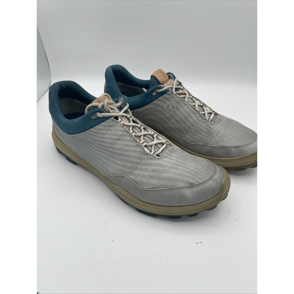 ECCO Mens Biom Hybrid 3 GoreTex Yak Leather White Gray Golf Shoes‎ Size 13 - Picture 1 of 13